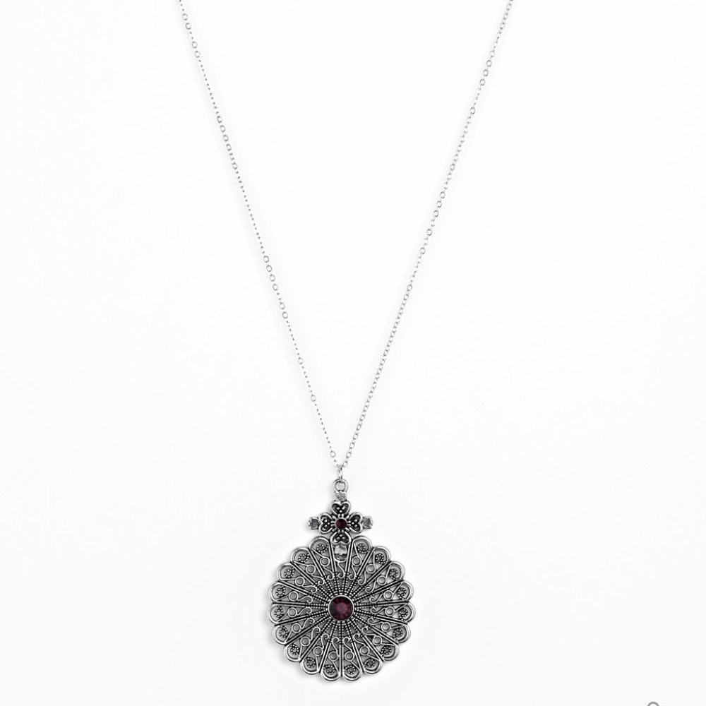 Paparazzi Walk on the Wildflower Side Purple Necklace and Earring Set